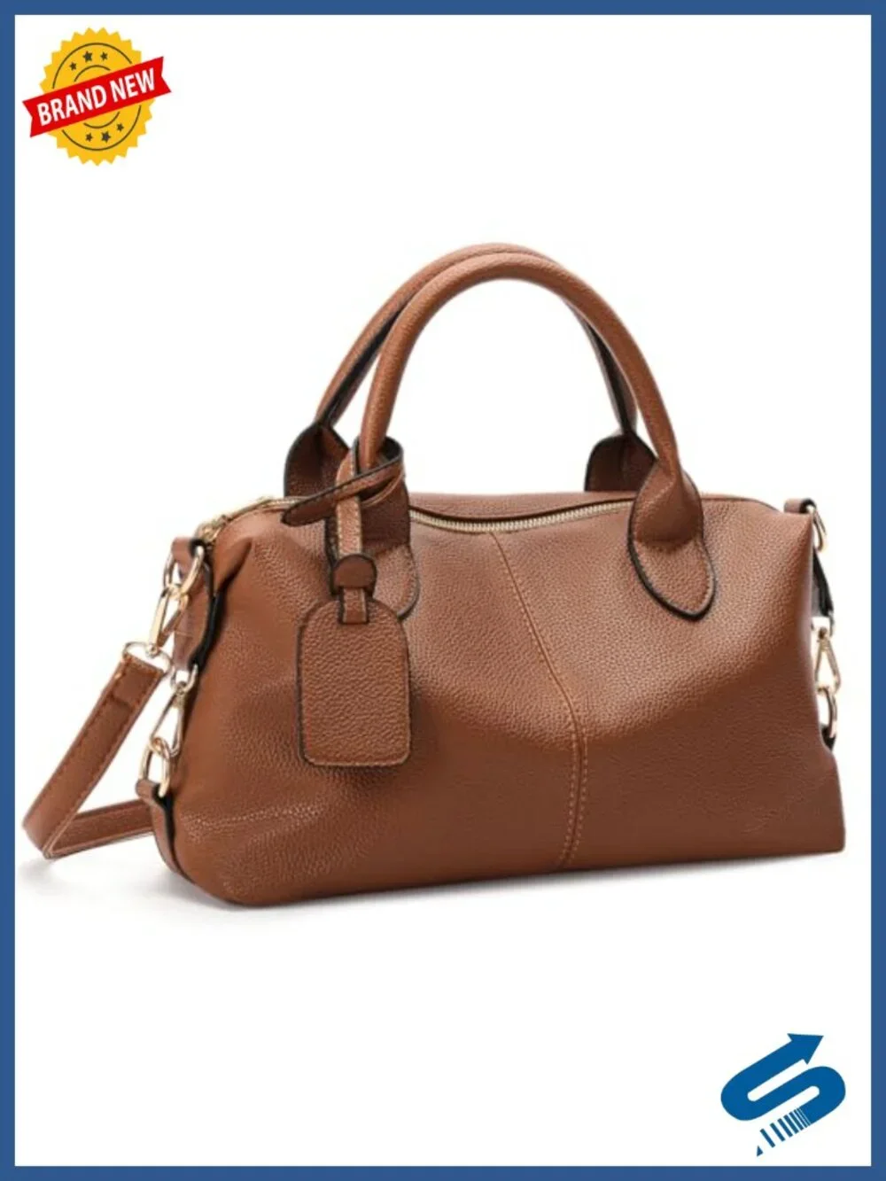 Large Capacity Vegan Leather Tote Bag with Top Handle Satchel Purse
